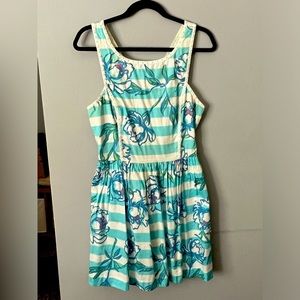 Size 8 Lilly Pulitzer Shorley Blue Tossing the Line Sandrine Dress
